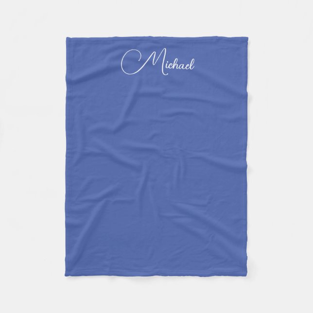 Calligraphy Names Template Medium Blue Small Fleece Blanket (Front)