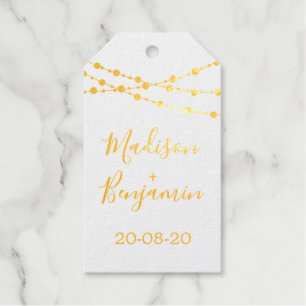 Calligraphy Names Wedding Date Lights Thank You Gift Tags