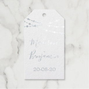 Calligraphy Names Wedding Date Lights Thank You Gift Tags