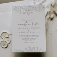 Calligraphy Neutral Wildflower Nuestra Boda
