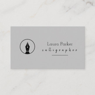 Calligraphy Nib Gold Freelance Writer Business Card
