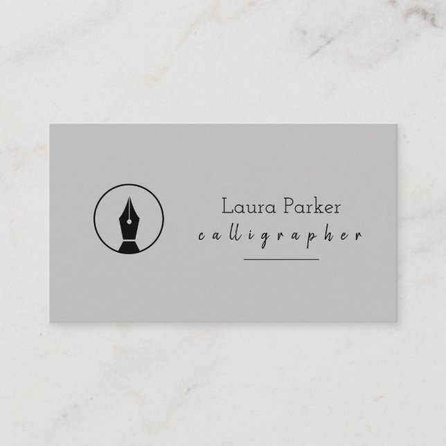 Calligraphy Nib Gold Freelance Writer Business Card (Front)