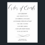 Calligraphy Order of Events Wedding Timeline Poster<br><div class="desc">Romantic and classic: This Order of Events Wedding Sign features beautiful calligraphy and a simple font for your wedding timeline. Customise this wedding timeline sign with your own program and names on the bottom. This Order of the Day Sign ist the perfect choice for every elegant and classic wedding.</div>