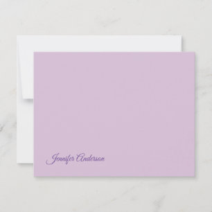 Calligraphy Pastel Thistle Pink Personalised Name RSVP Card