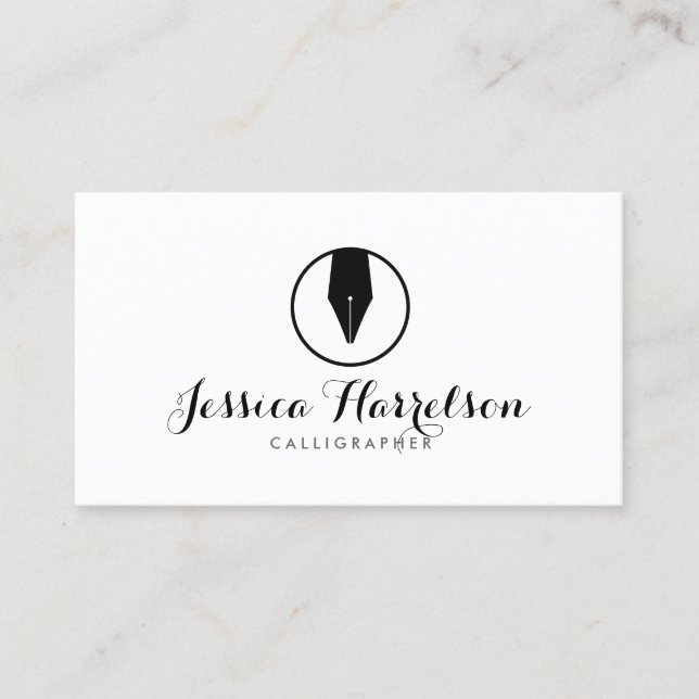CALLIGRAPHY PEN NIB LOGO I for Calligraphers Business Card (Front)