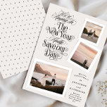 calligraphy photo collage new year merry christmas holiday card<br><div class="desc">calligraphy photo collage new year merry christmas save the date Holiday Card</div>