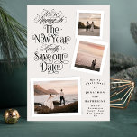 calligraphy photo collage new year merry christmas save the date<br><div class="desc">calligraphy photo collage new year merry christmas save the date Holiday Card</div>