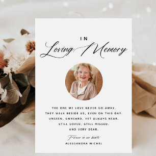 Calligraphy Photo In Loving Memory Wedding Sign