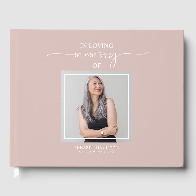 Calligraphy Photo Memorial Remembrance Guest Book (Front)