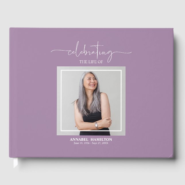 Calligraphy Photo Memorial Remembrance Guest Book (Front)