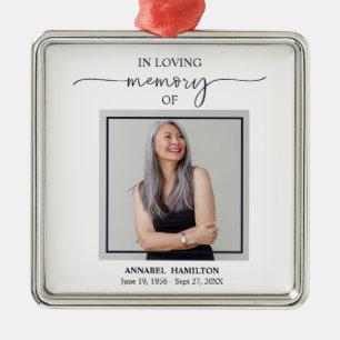 Calligraphy Photo Memorial Remembrance Metal Ornam Tree Decoration