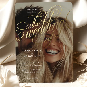 Calligraphy Photo Wedding Invitation