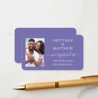 Calligraphy Photo Wedding Registry Periwinkle