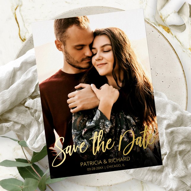 Calligraphy Photo Wedding Save The Date (Creator Uploaded)
