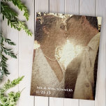 Calligraphy Photo Wedding Thank You Ombre  Jigsaw Puzzle<br><div class="desc">This design may be personalised in the area provided by changing the photo and/or text. Or it can be customised by clicking Personalise this Template and then choosing the click to customise further option and delete or change the colour of the background, add text, change the text colour or style,...</div>