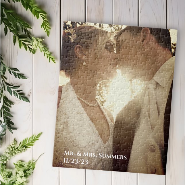 Calligraphy Photo Wedding Thank You Ombre  Jigsaw Puzzle (Creator Uploaded)