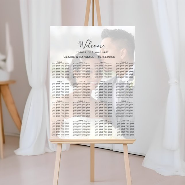 Calligraphy Photograph Wedding Seating Chart (Creator Uploaded)
