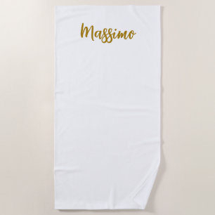 Calligraphy Professional Elegant Gold Colour Beach Towel