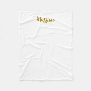 Calligraphy Professional Elegant Gold Colour Fleece Blanket