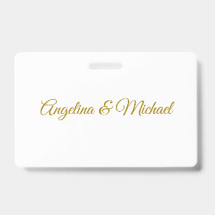 Calligraphy Professional Elegant Gold Colour ID Badge
