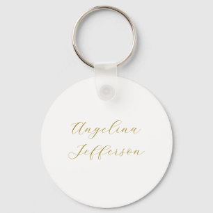 Calligraphy Professional Elegant Gold Colour Key Ring