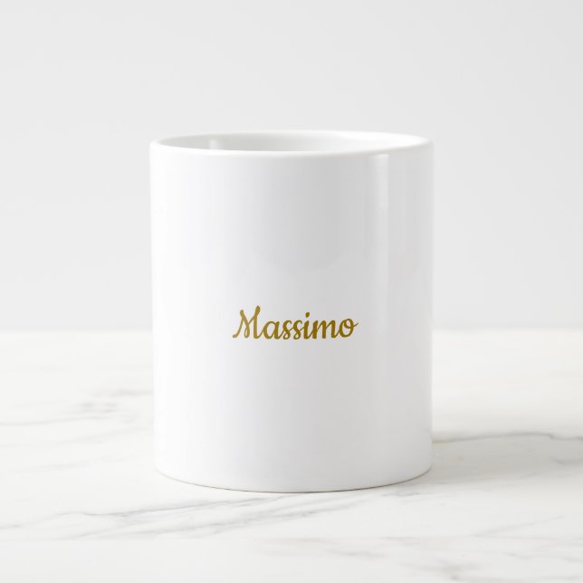 Calligraphy Professional Elegant Gold Colour Large Coffee Mug (Front)