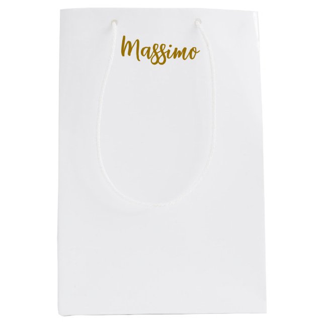 Calligraphy Professional Elegant Gold Colour Medium Gift Bag (Front)