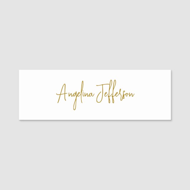 Calligraphy Professional Elegant Gold Colour Name Tag (Front)
