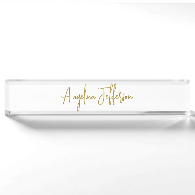 Calligraphy Professional Elegant Gold Colour Nameplate (Front)