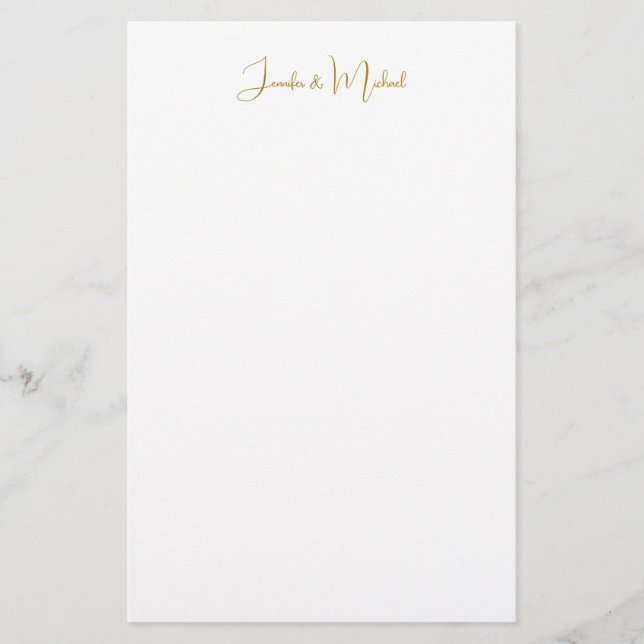 Calligraphy Professional Elegant Gold Colour Names Stationery (Front)