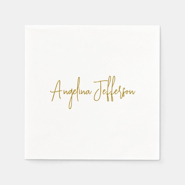 Calligraphy Professional Elegant Gold Colour Napkin (Front)