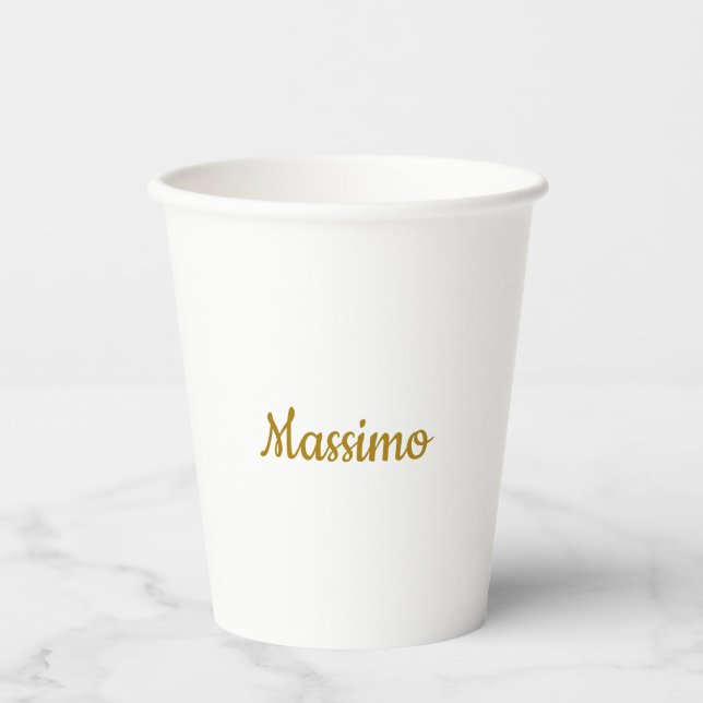 Calligraphy Professional Elegant Gold Colour Paper Cups (Front)