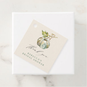 Calligraphy Pumpkin Bridal Shower Thank You Favour Tags
