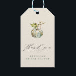 Calligraphy Pumpkin Bridal Shower Thank You Gift Tags<br><div class="desc">Fall in love and celebrate your fall bridal shower in style with this elegant calligraphy bridal shower thank you gift tags featuring a watercolor pumpkin, custom name and elegant calligraphy script. Use them for party favour bags or as envelope seals. Matching bridal shower invitations and more matching items are available...</div>