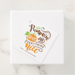 Calligraphy Pumpkin Spice and Everything Nice Favour Tags