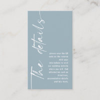 Calligraphy QR Code Dusty Blue Wedding Details