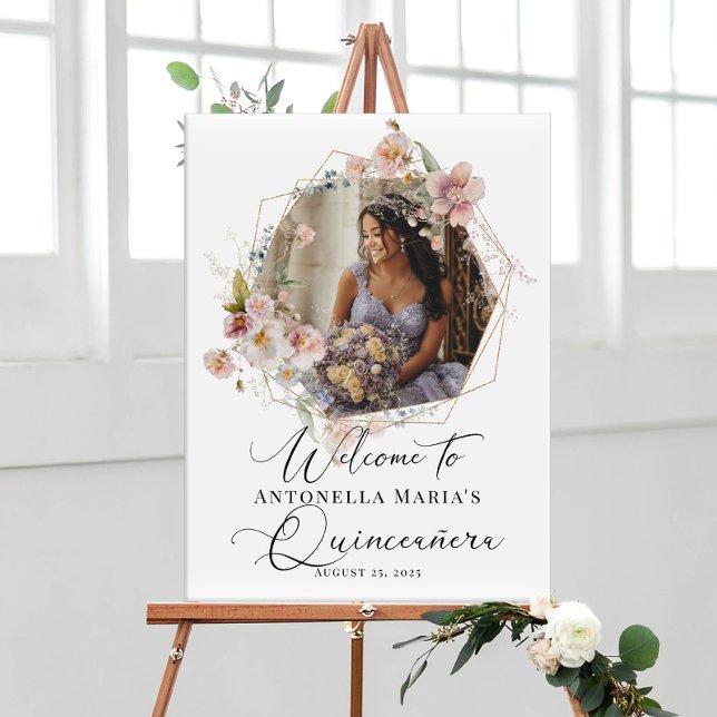 Calligraphy Quinceanera photo welcome Poster (Creator Uploaded)