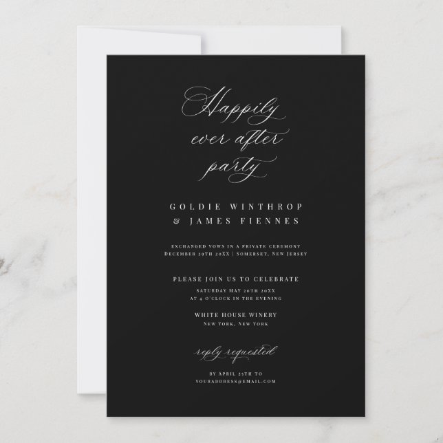 Calligraphy Reception Party Celebration Invitation (Front)