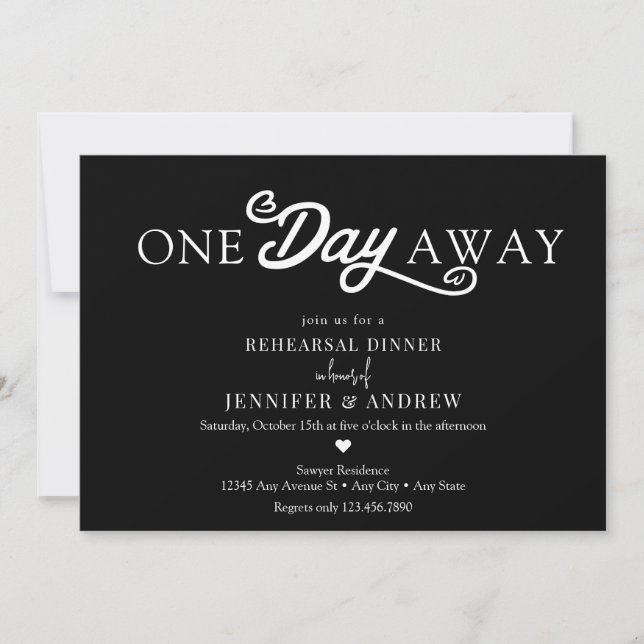 Calligraphy  Rehearsal Dinner Invitation (Front)