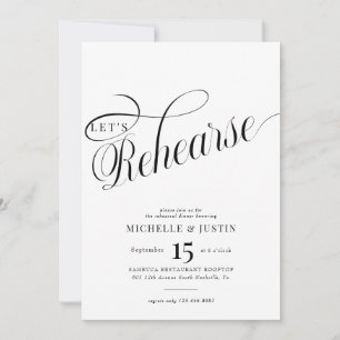 Calligraphy Rehearsal Dinner  Invitation