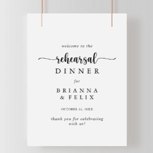 Calligraphy Rehearsal Dinner Welcome Sign