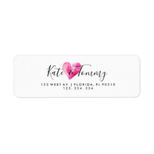 calligraphy return address label  Love heart