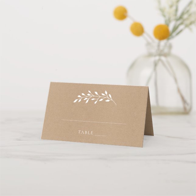 Calligraphy Rustic Wedding Place Cards (Front)