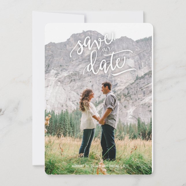 Calligraphy Save the Date Postcard (Front)