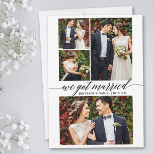 Calligraphy Script 4 Photo We Got Married Announcement