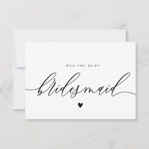 calligraphy script bridesmaid proposal card
