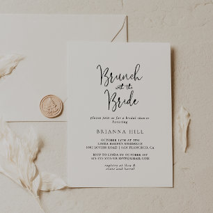 Calligraphy Script Brunch with the Bride Shower   Invitation