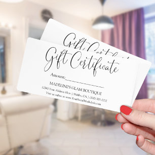 Calligraphy Script Business Gift Certificate