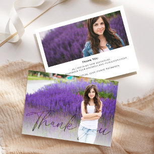 Calligraphy Script Custom Graduation Thank You Card