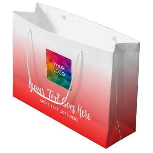Calligraphy Script Custom Logo Here Red Template Large Gift Bag